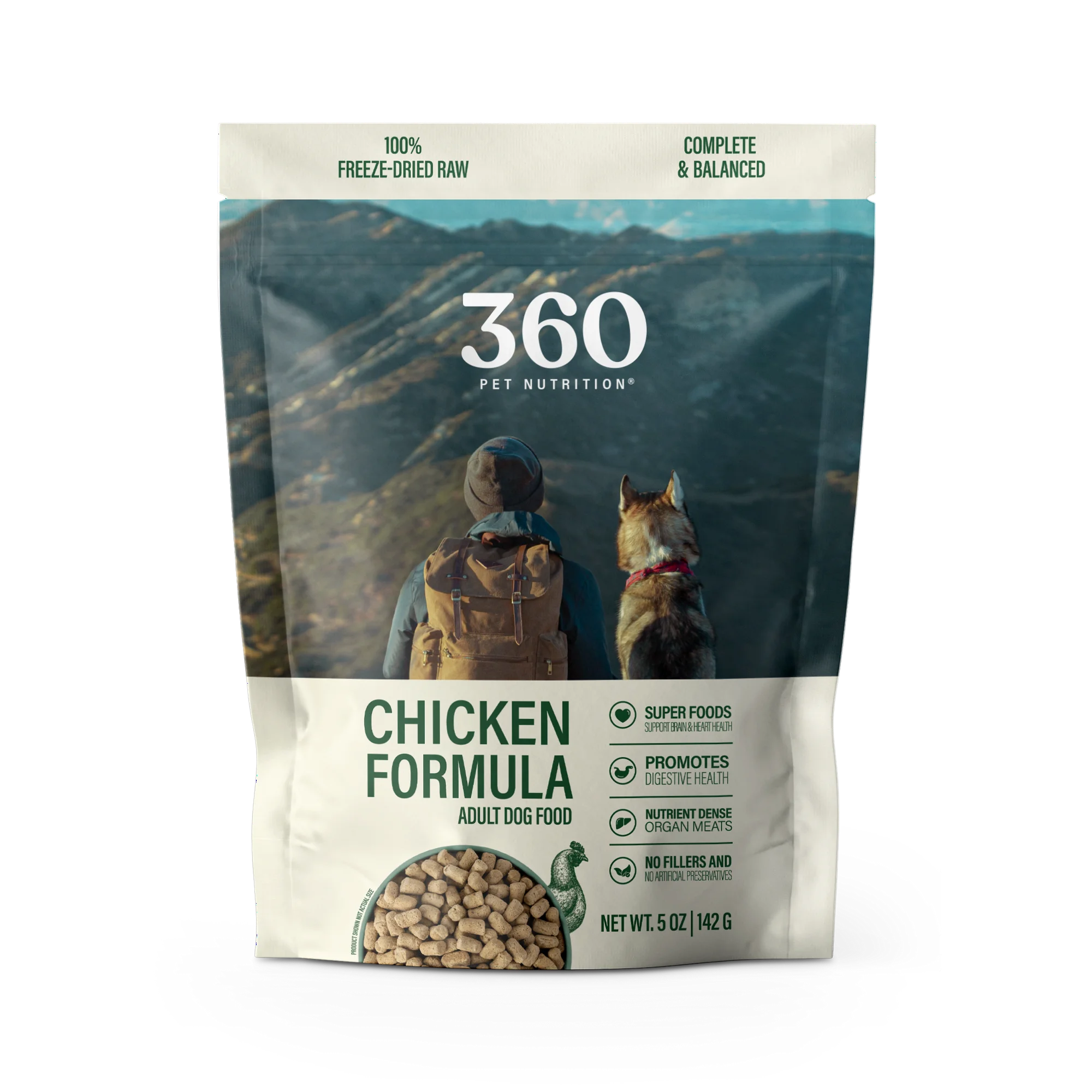 360 Pet Nutrition Chicken Flavor Freeze Dried Dog Food