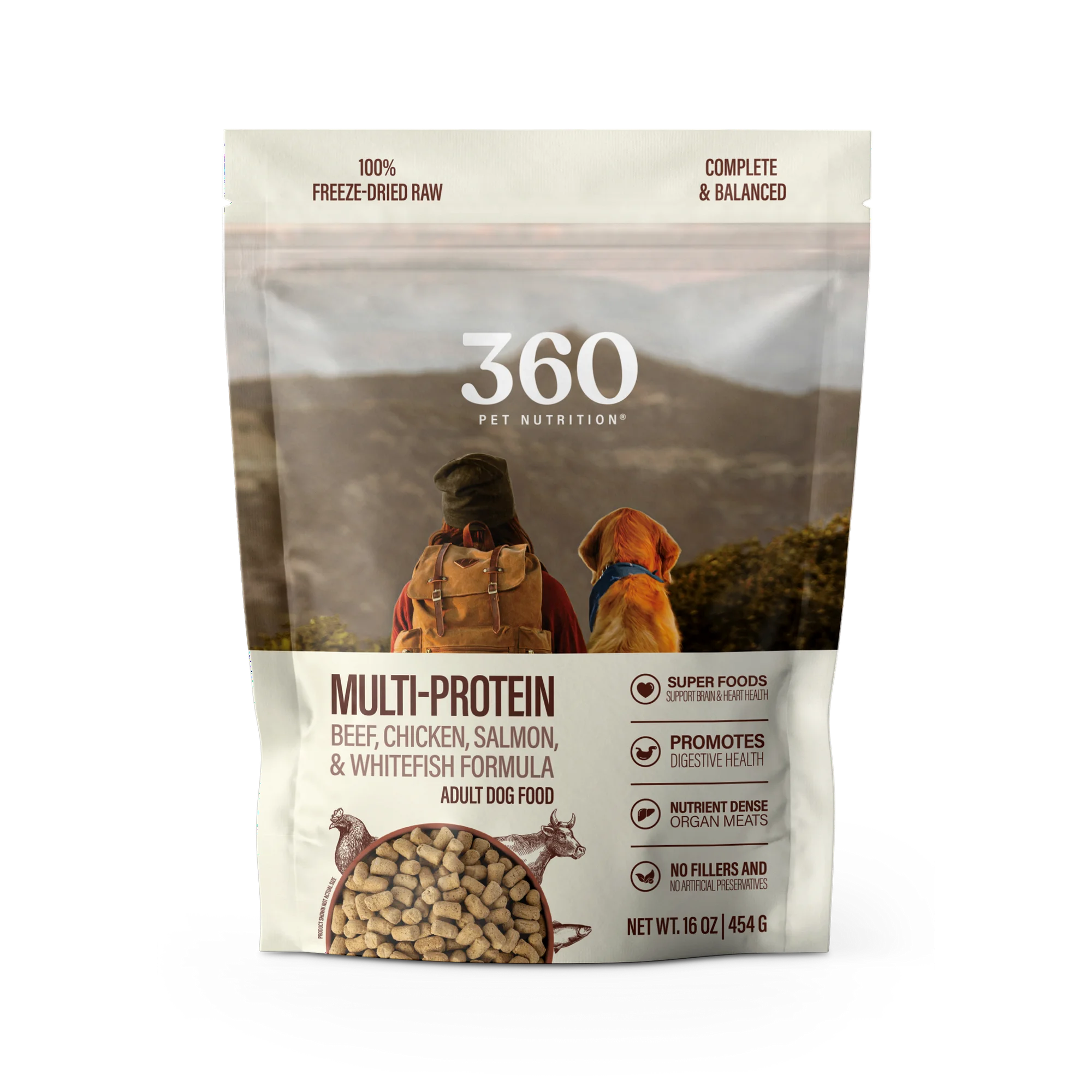 360 Pet Nutrition Multi Protein Flavor Freeze Dried Dog Food