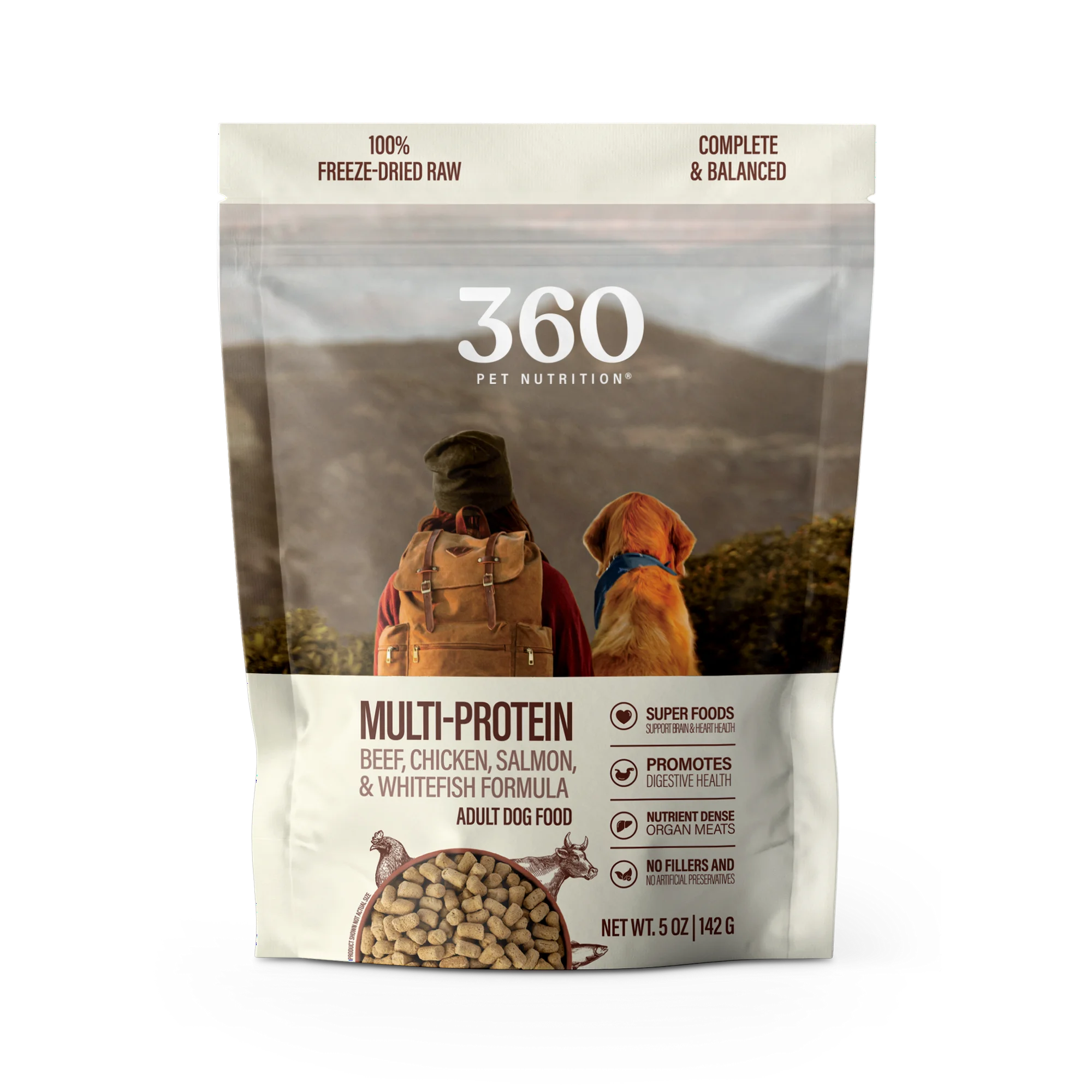 360 Pet Nutrition Multi Protein Flavor Freeze Dried Dog Food