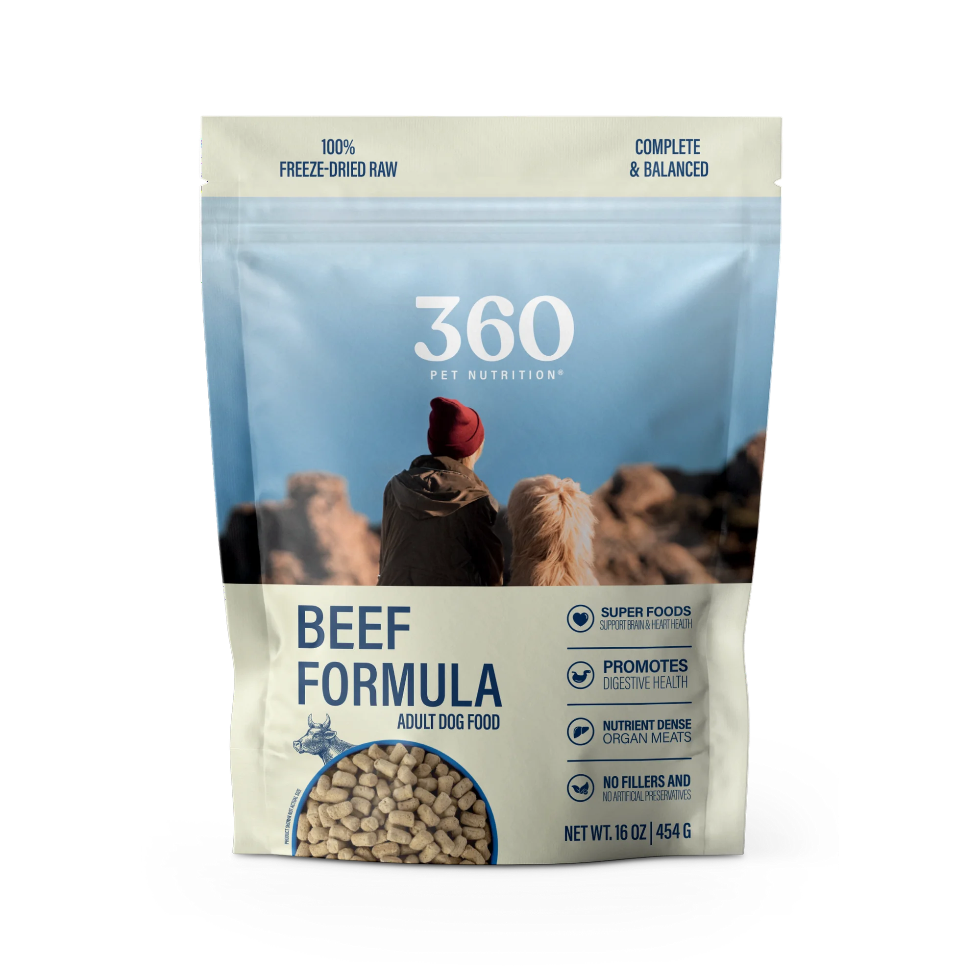 360 Pet Nutrition Beef Flavor Freeze Dried Dog Food