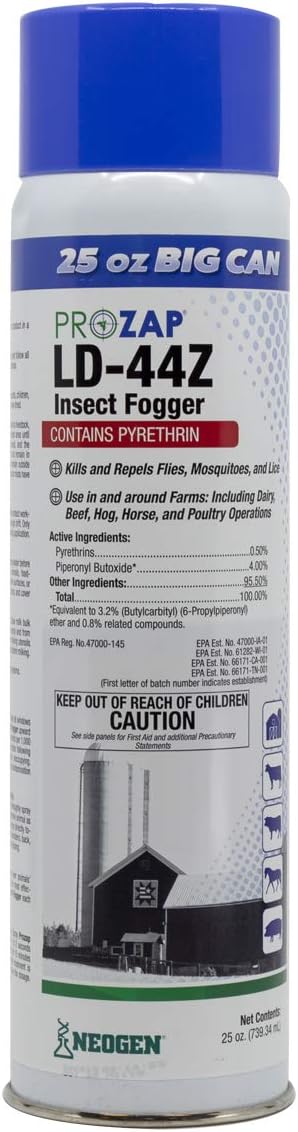 Neogen Prozap LD-44Z Farm Insect Fogger 25 oz – Fast Knockdown for Flying & Crawling Pests