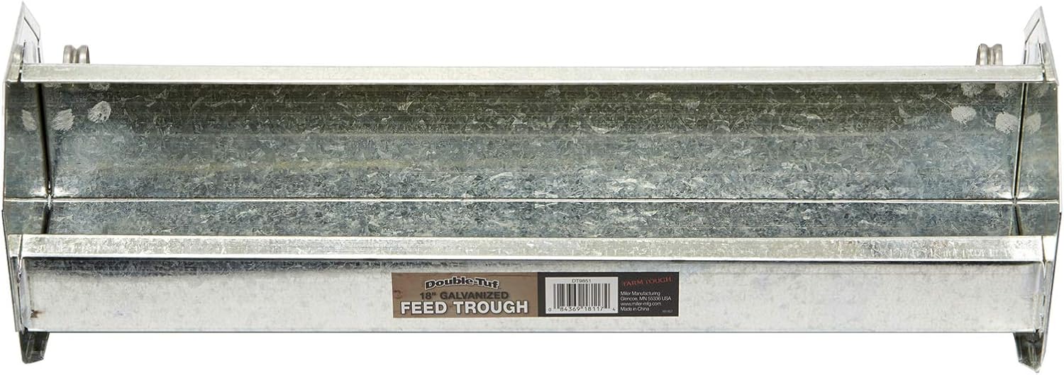 Double-Tuf® Metal Poultry Trough Feeder | Galvanized Steel Poultry Trough Feeder | 18"
