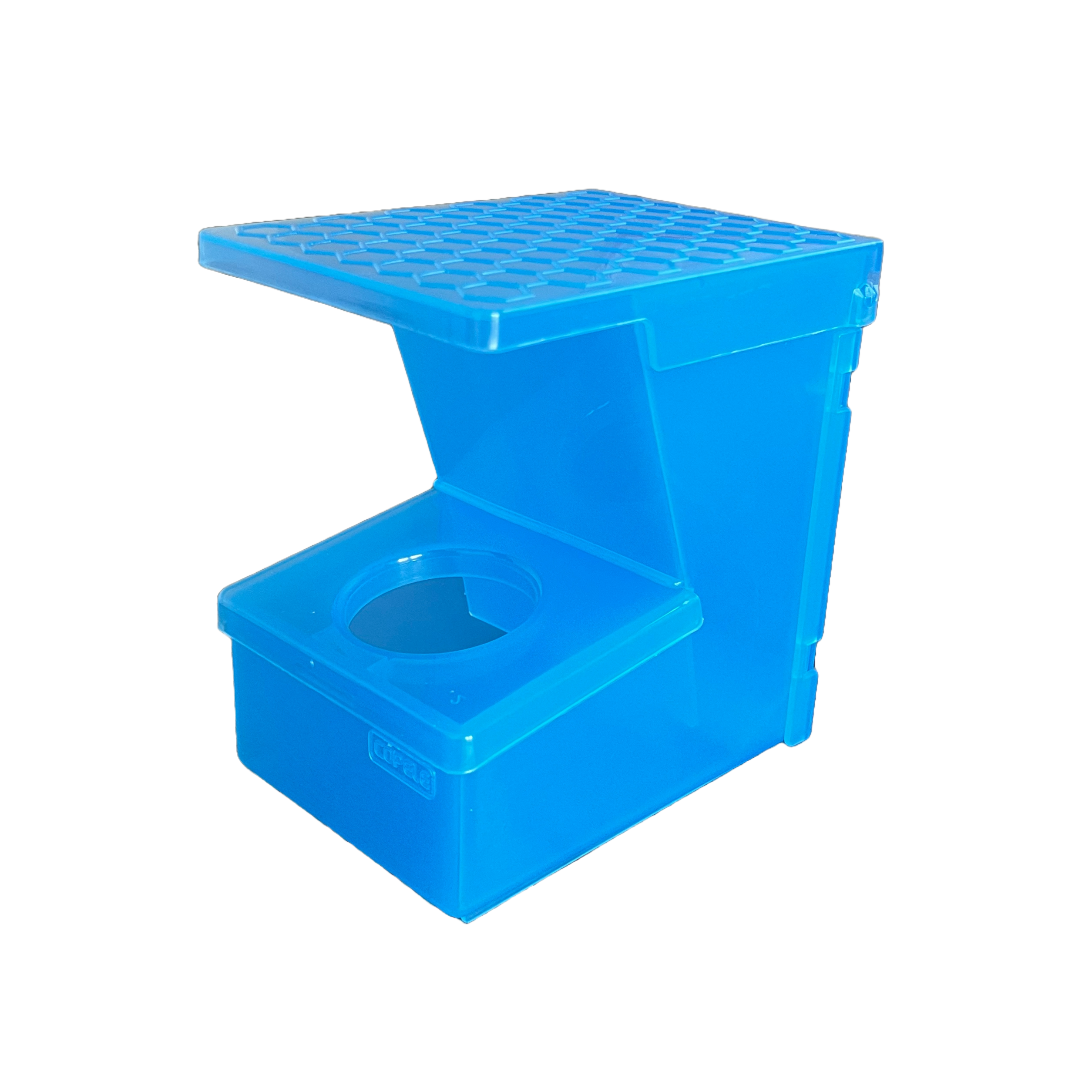 blue One Hole Feeder for Pigeons