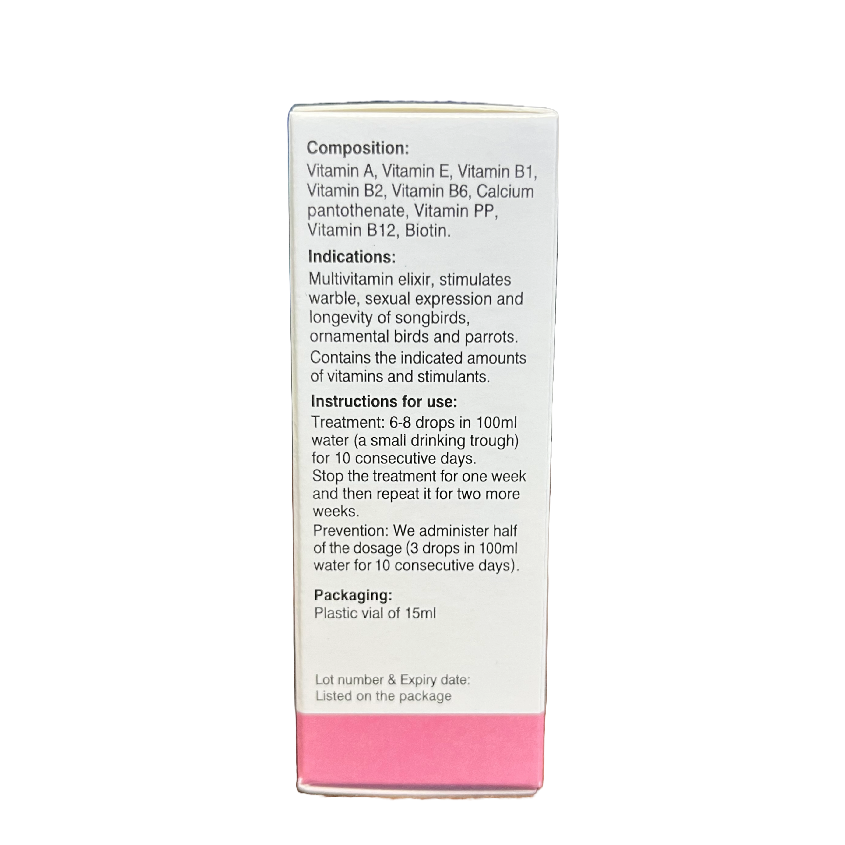 Tafarm Aidonine Multivitamin Elixir for Singing, Breeding & Longevity in Songbirds – 15ml