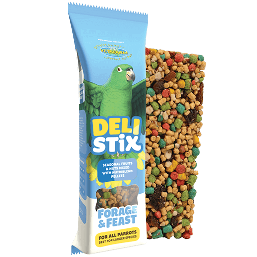DeliStix Forage & Feast Hanging Parrot Treat – Vet-Formulated, Seed-Free Enrichment