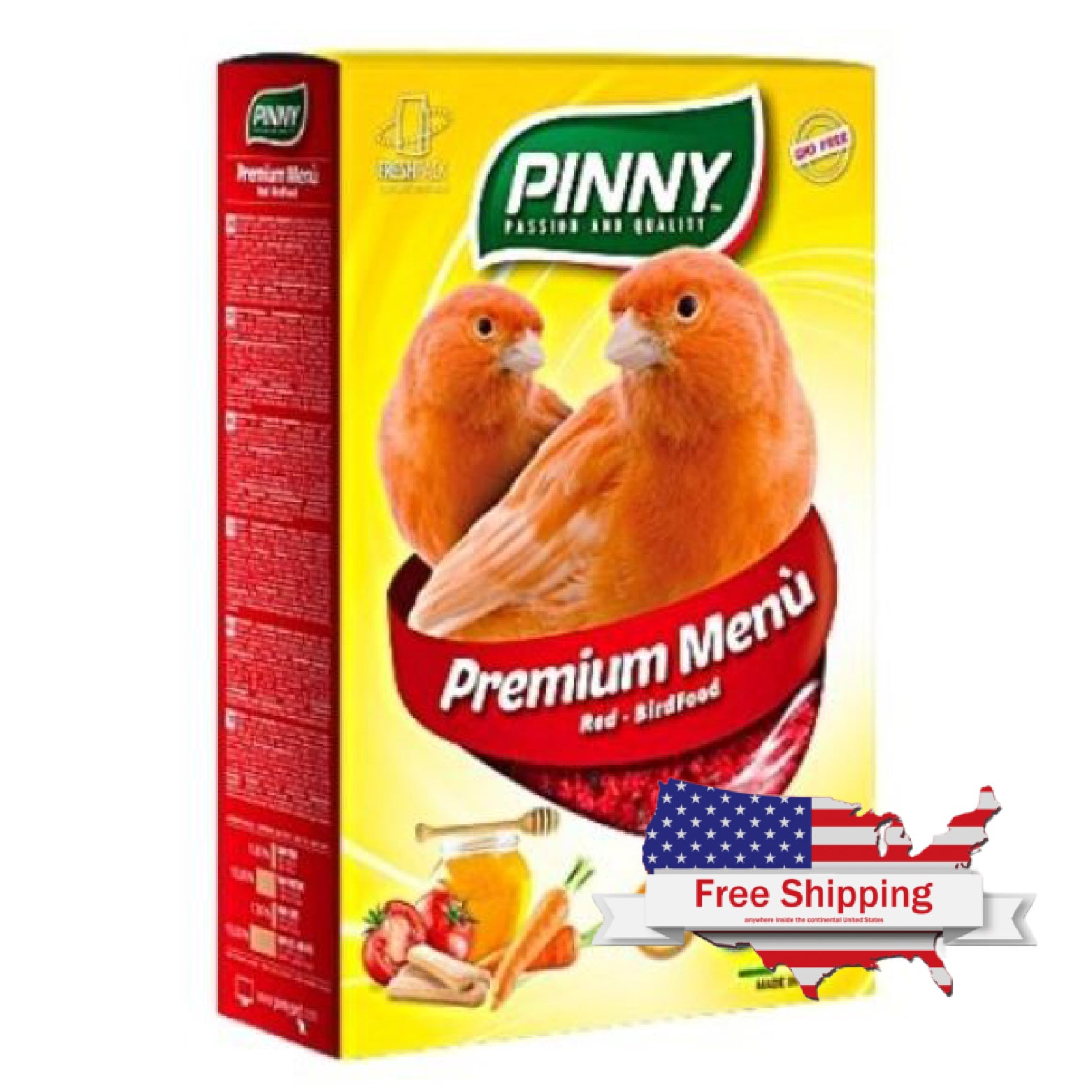 Premium Menu Red (Pinny) Red Bird Food Blend with Probiotics for Birds