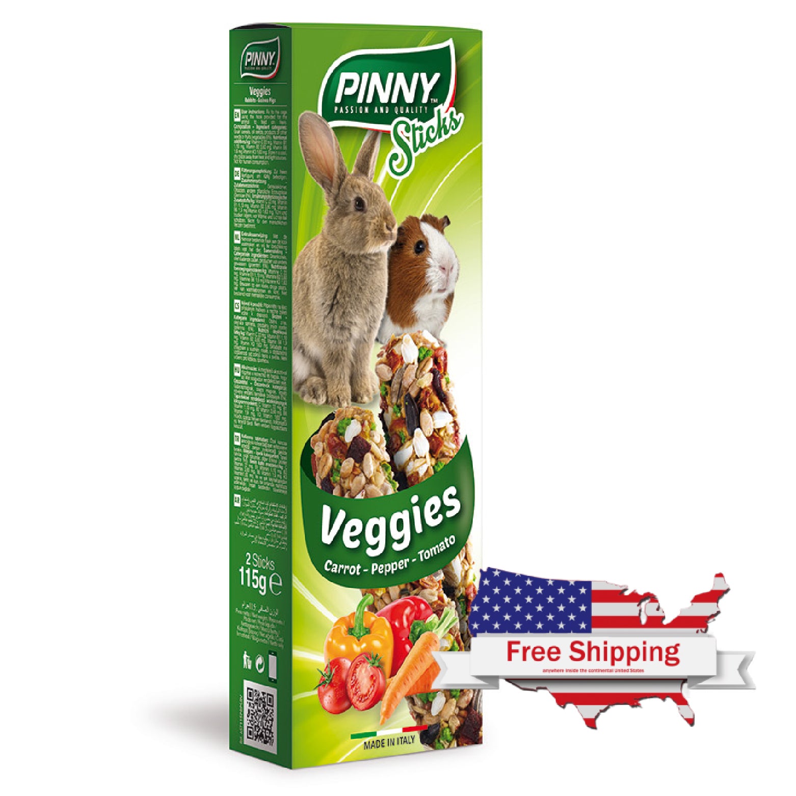 Rabbit Stick Veggies (Pinny) Healthy Treats for Rabbits & Guinea Pigs