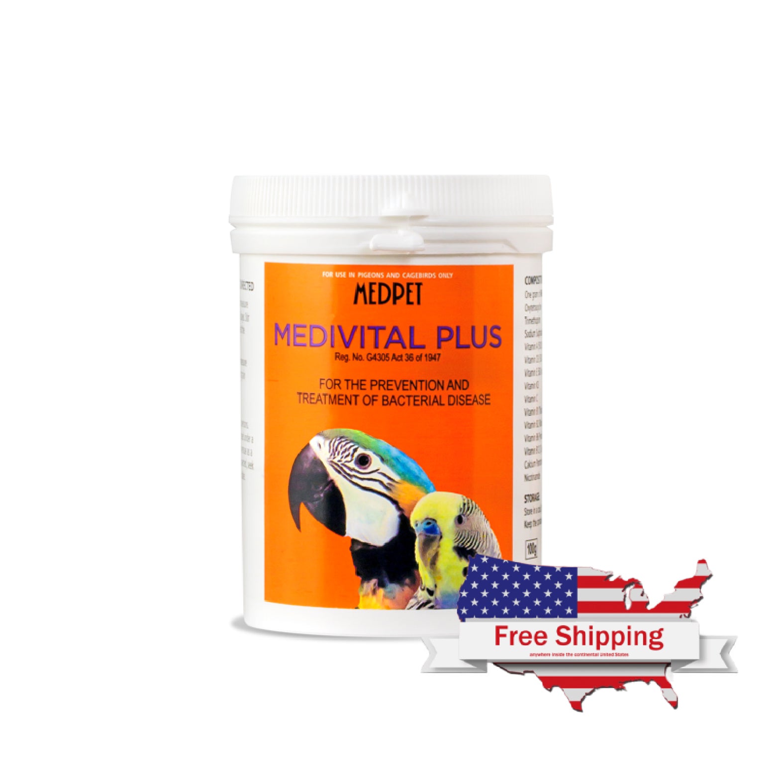 Medivital (Medpet) Prevention & Treatment of Bird Bacterial Infections - Formulated for Budgerigars