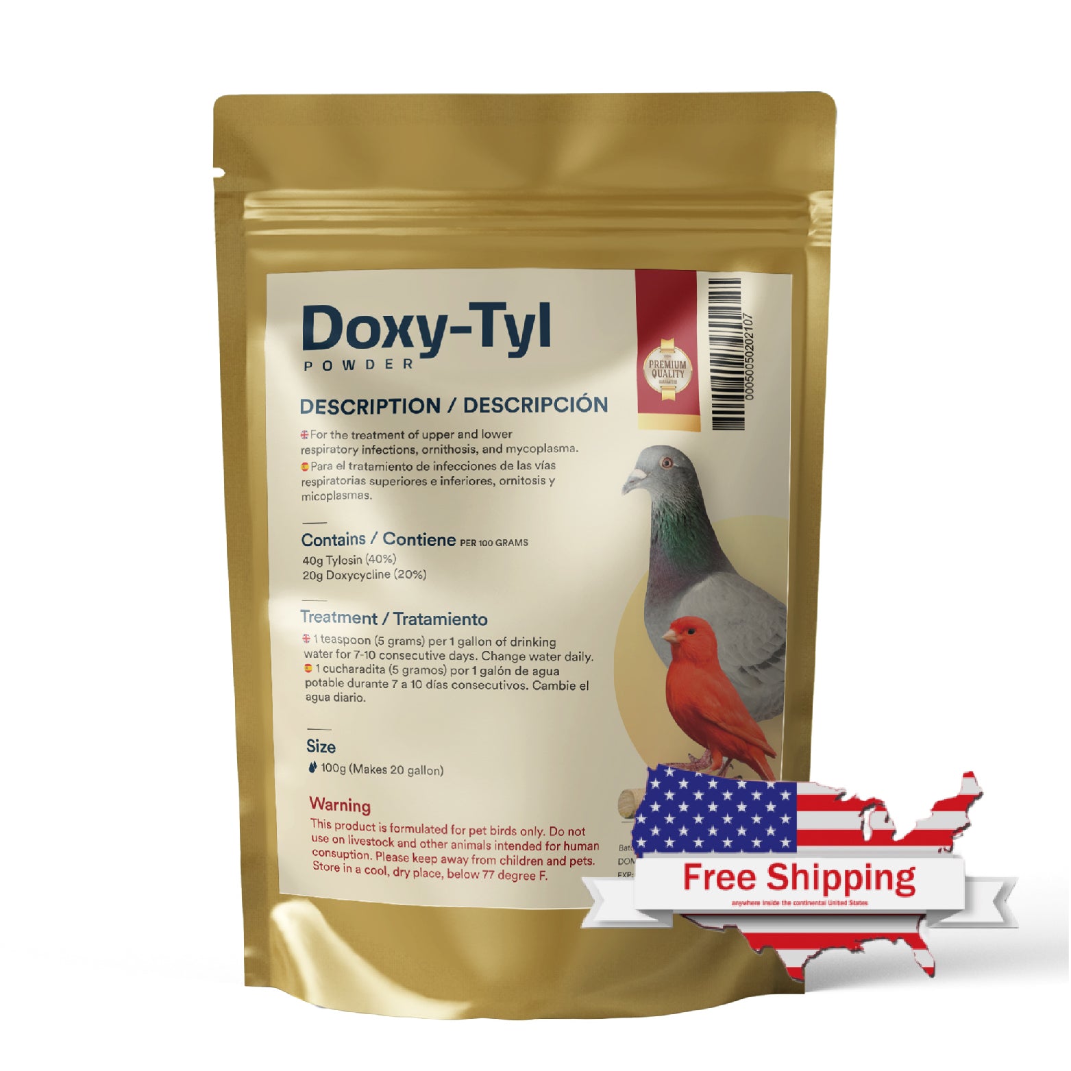 Doxy-Tyl Powder: Treats Ornithosis, Psittacosis Bird Respiratory - Main Image