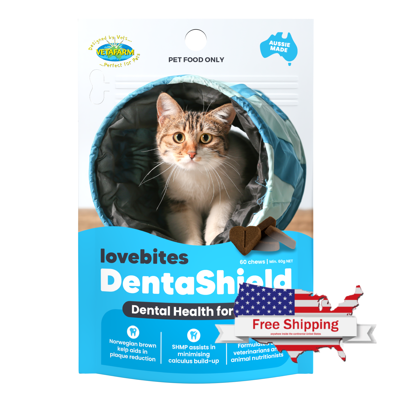 Lovebites Dentashield Chews for Cats - Combat Plaque in Cats' Teeth! Tartar Build-up Too!