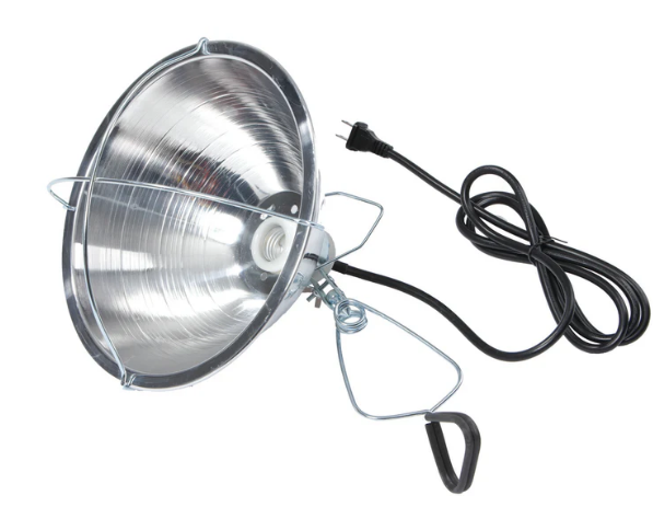 10.5" Brooder Reflector Lamp – Heat Lamp with Clamp & Ceramic Socket for Chicks