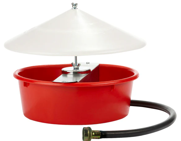 Automatic Poultry Waterer with Cover – 5-Quart Continuous Flow Chicken Waterer