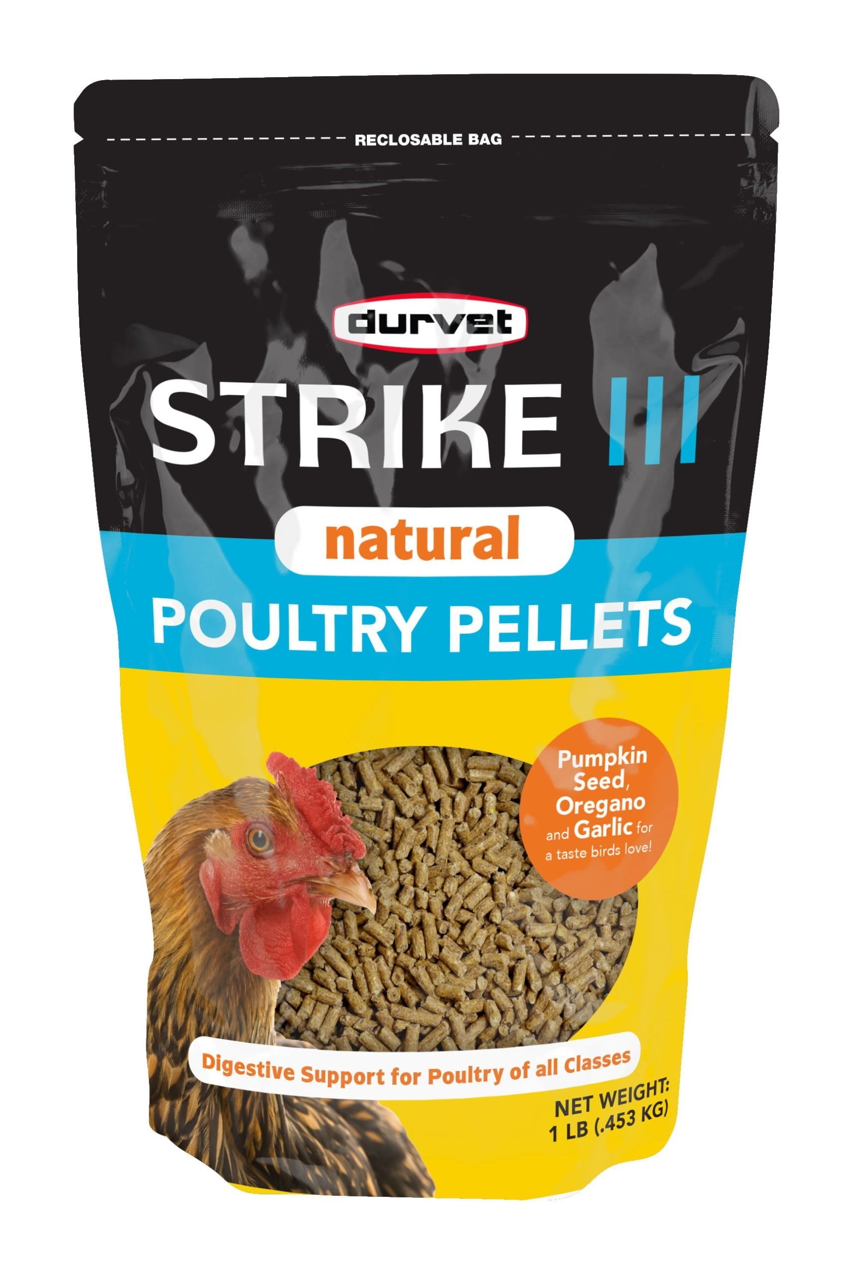 Durvet Strike III Natural 14% Protein Poultry Pellets Poultry Feed, 1-lb bag