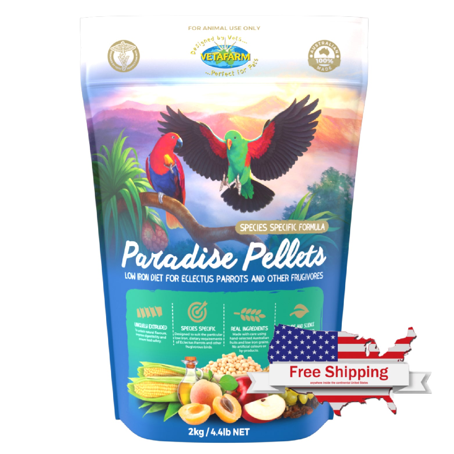Paradise Pellets (Vetafarm) Eclectus Parrot & Frugivorous Bird Food