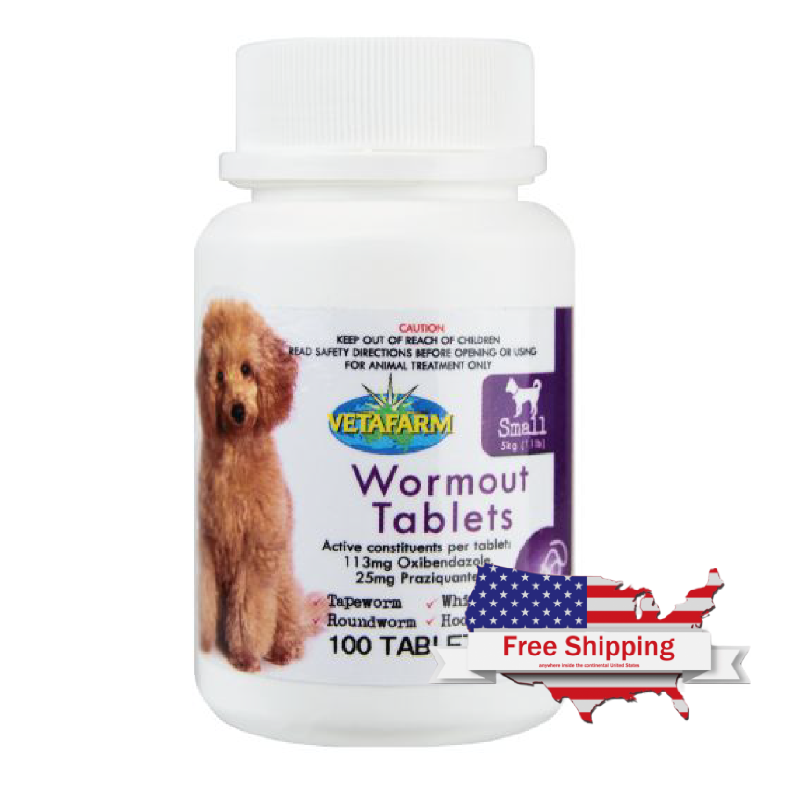 Wormout for Dogs Cats Dog Cat Dewormer 6 ct Vetafarm