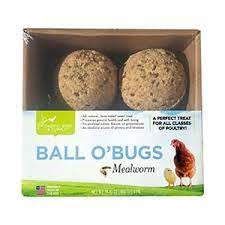 Pacific Bird & Supply Chicken Grub Ball O' Bugs 4-Pack – High-Protein Treat for Chickens