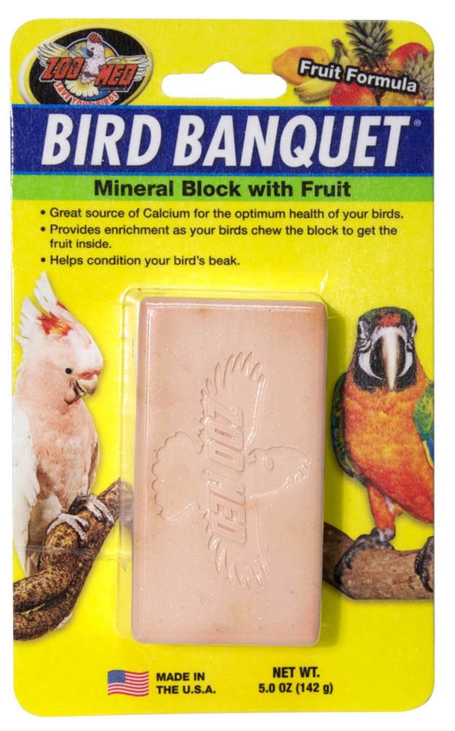 Zoo Med Bird Banquet Fruit Formula Mineral Block