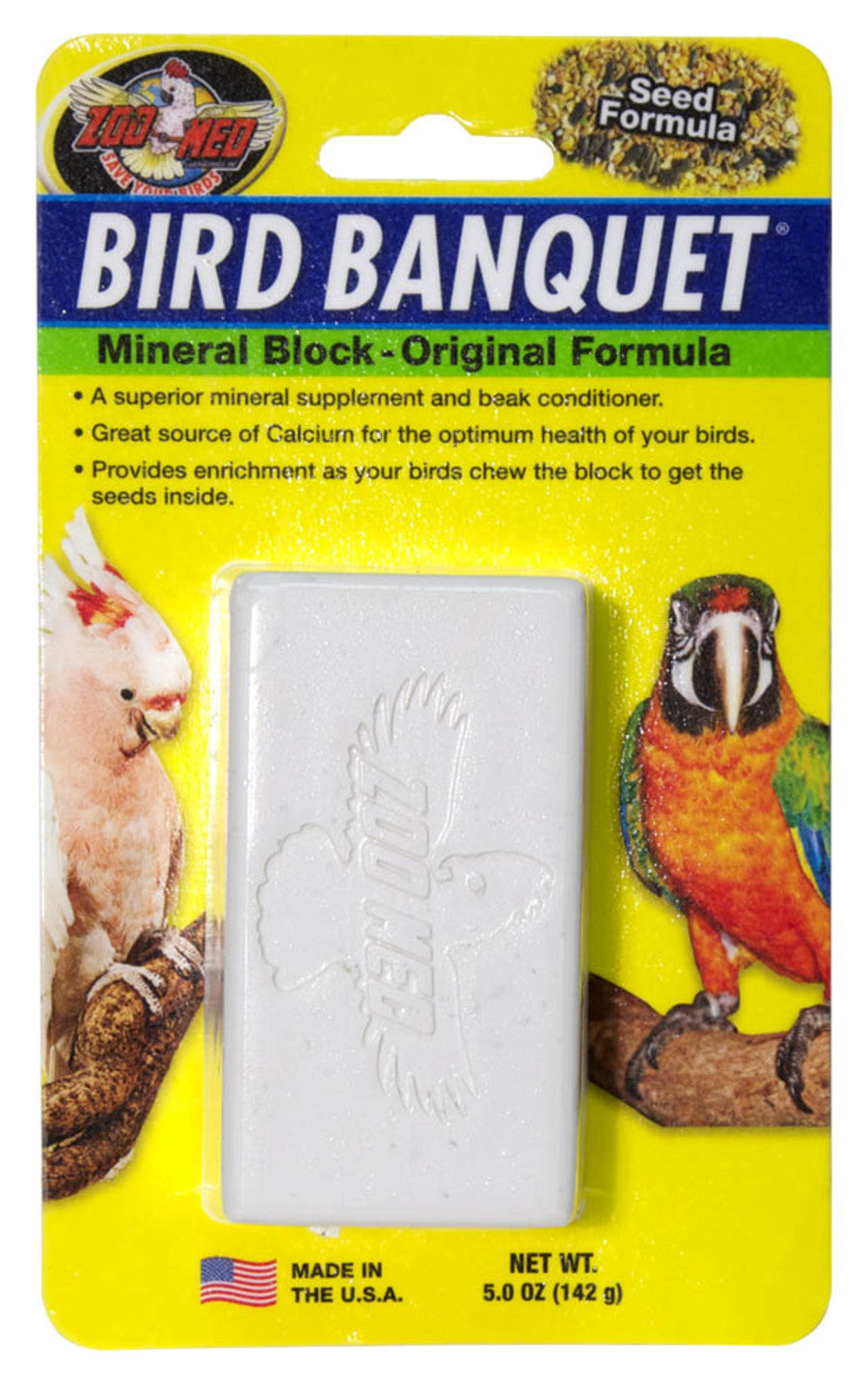 Zoo Med Bird Banquet Original Seed Formula Mineral Block