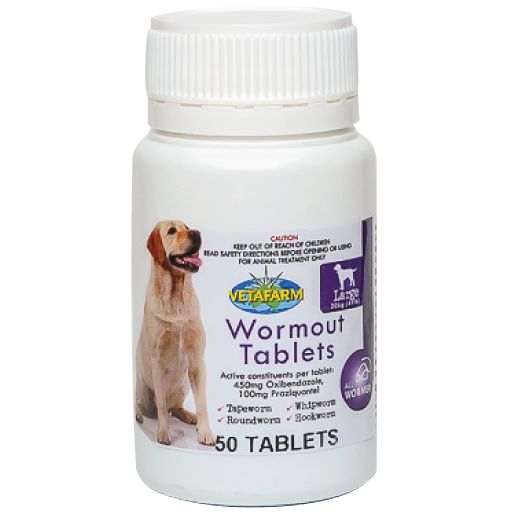 Wormout for Dogs 20kg (Vetafarm)