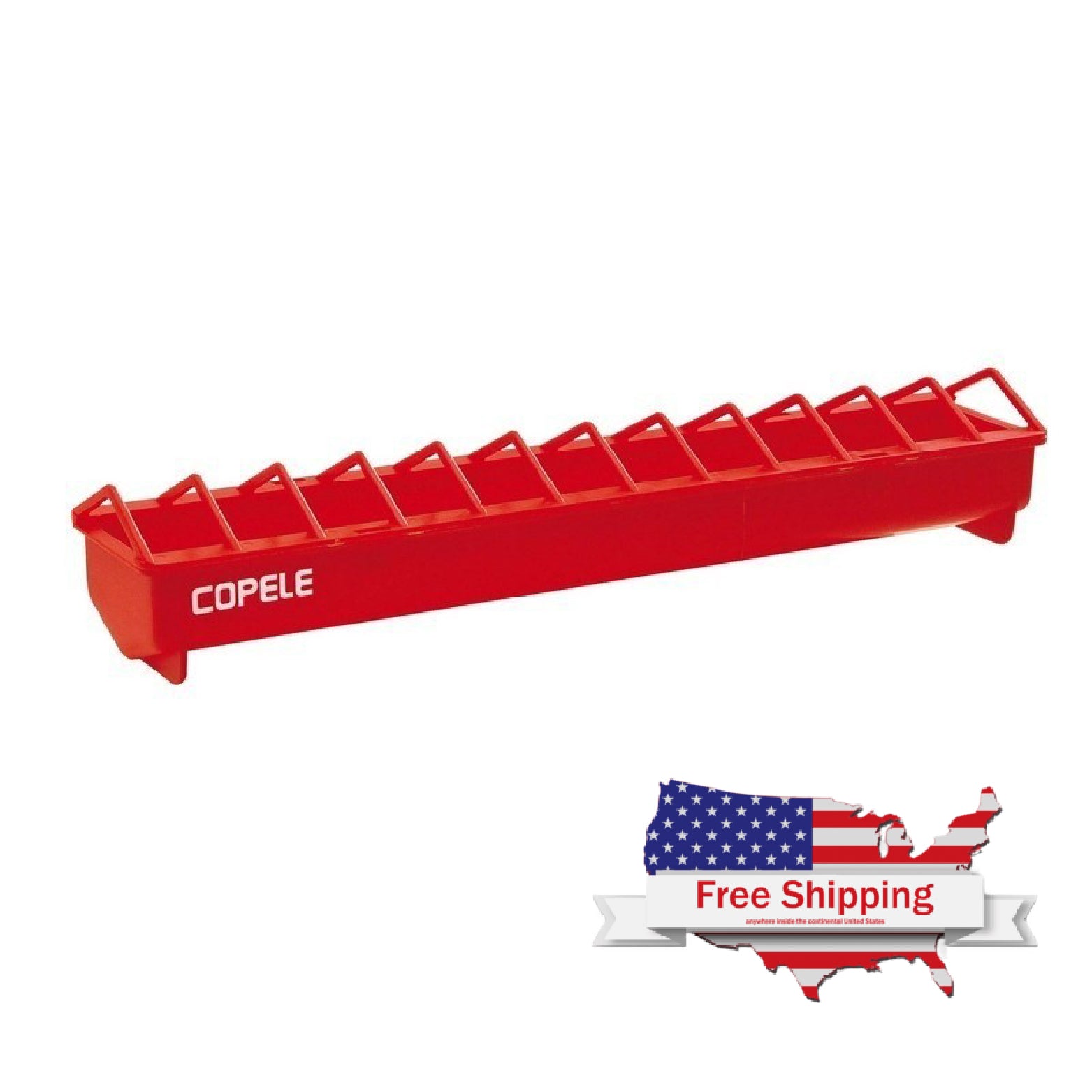 Red Plastic Feeding Trough