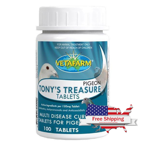 Bottle of Tony's Treasure Pigeon Medicine