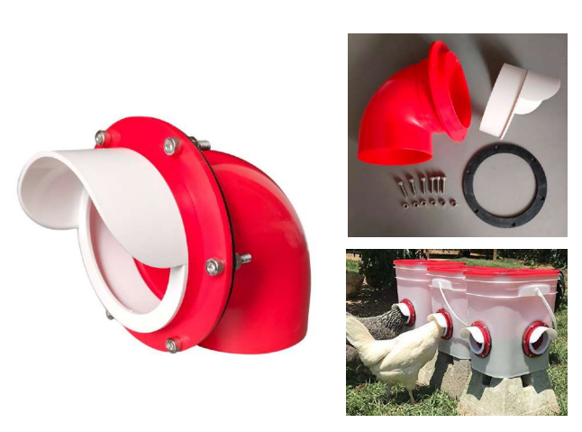 Chicken Feeder PVC Nozzle Collage