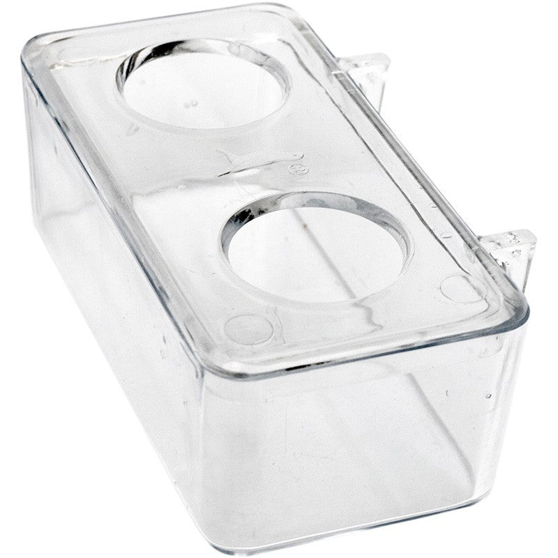 Clear Hanging Cage Bird Feeder With 2 Holes