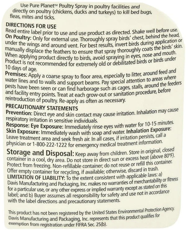 Pure Planet Poultry Spray - 22 oz