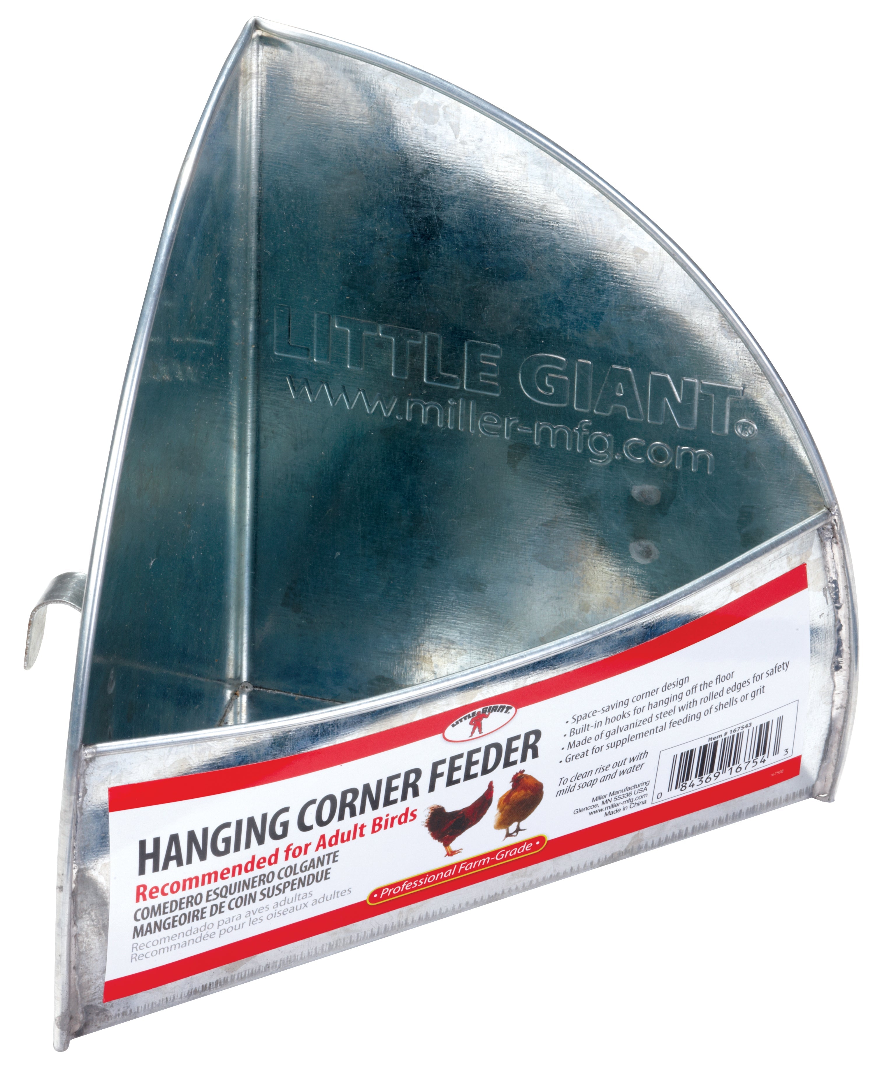 Galvanized Hanging Corner Poultry Feeder LITTLE GIANT | MILLER MANUFACTURING