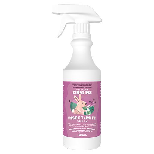 Origins Insect & Mite Spray (Vetafarm) for Rabbits & Small Animals - 6 Week Shield