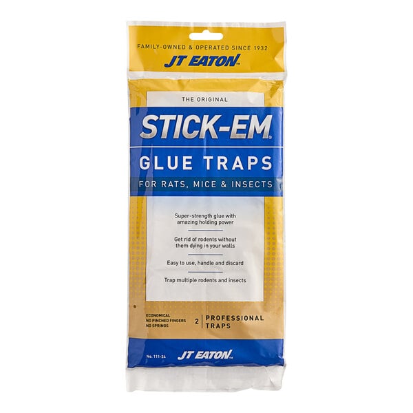 JT Eaton Stick-Em Glue Trap for Rats & Mice – 10" x 5" Non-Poisonous Glue Boards (2-Pack)