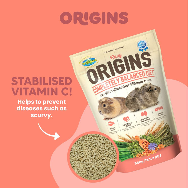 Origins Cavy Diet (Vetafarm) Vitamin C Fortified Food for Guinea Pigs