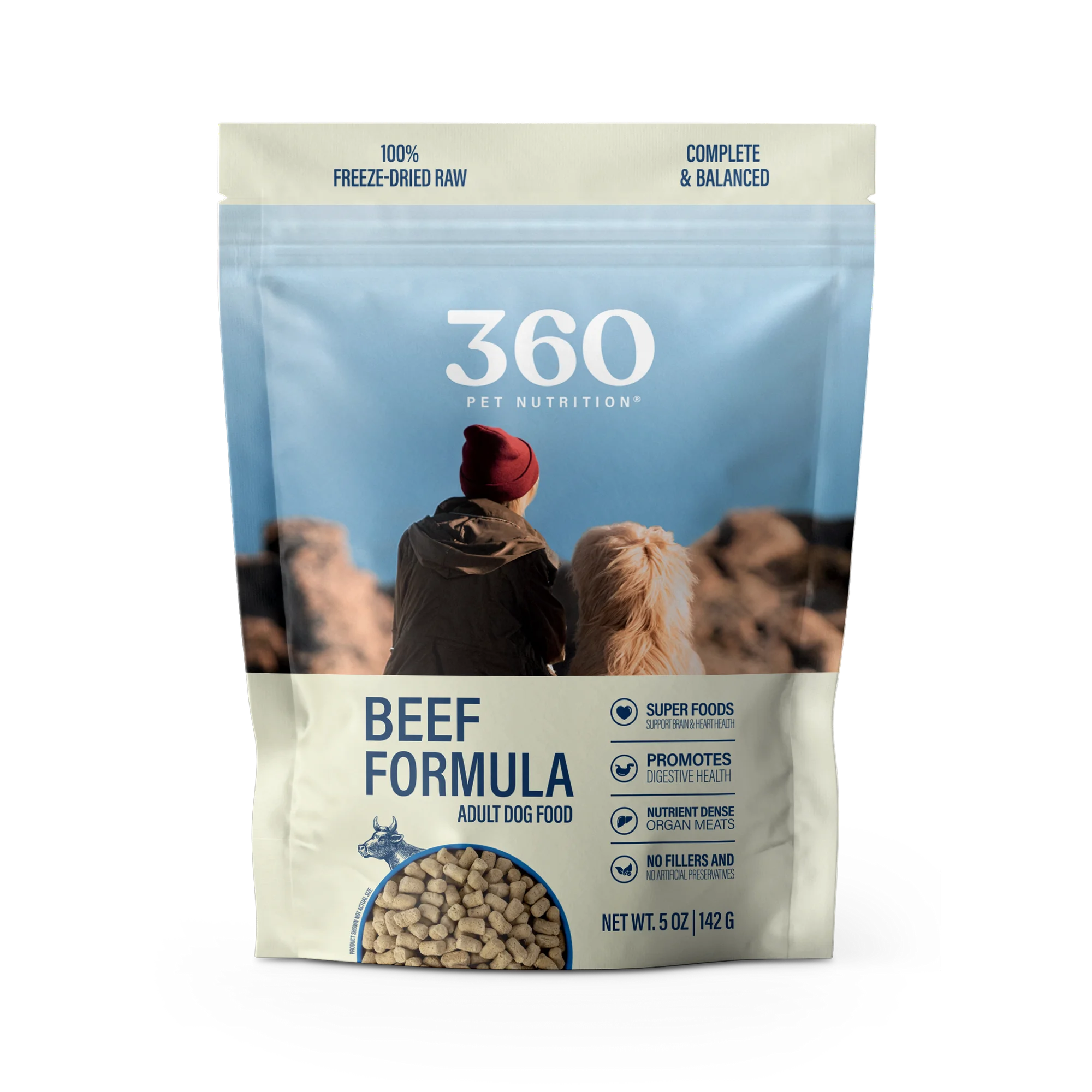 360 Pet Nutrition Beef Flavor Freeze Dried Dog Food