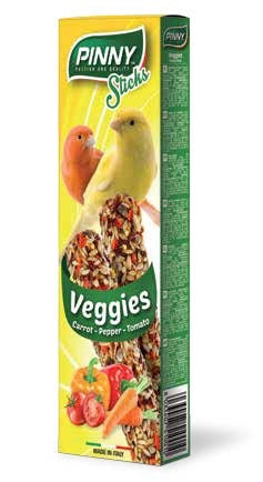 Pinny Veggies Treat Sticks for Canaries - Carrot, Pepper, Tomato (3oz