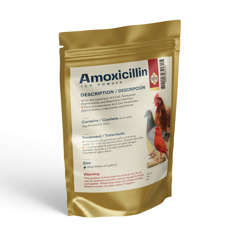 Amoxicillin 10% Powder for Broad-Spectrum Treatment for Pigeons and Pet Birds