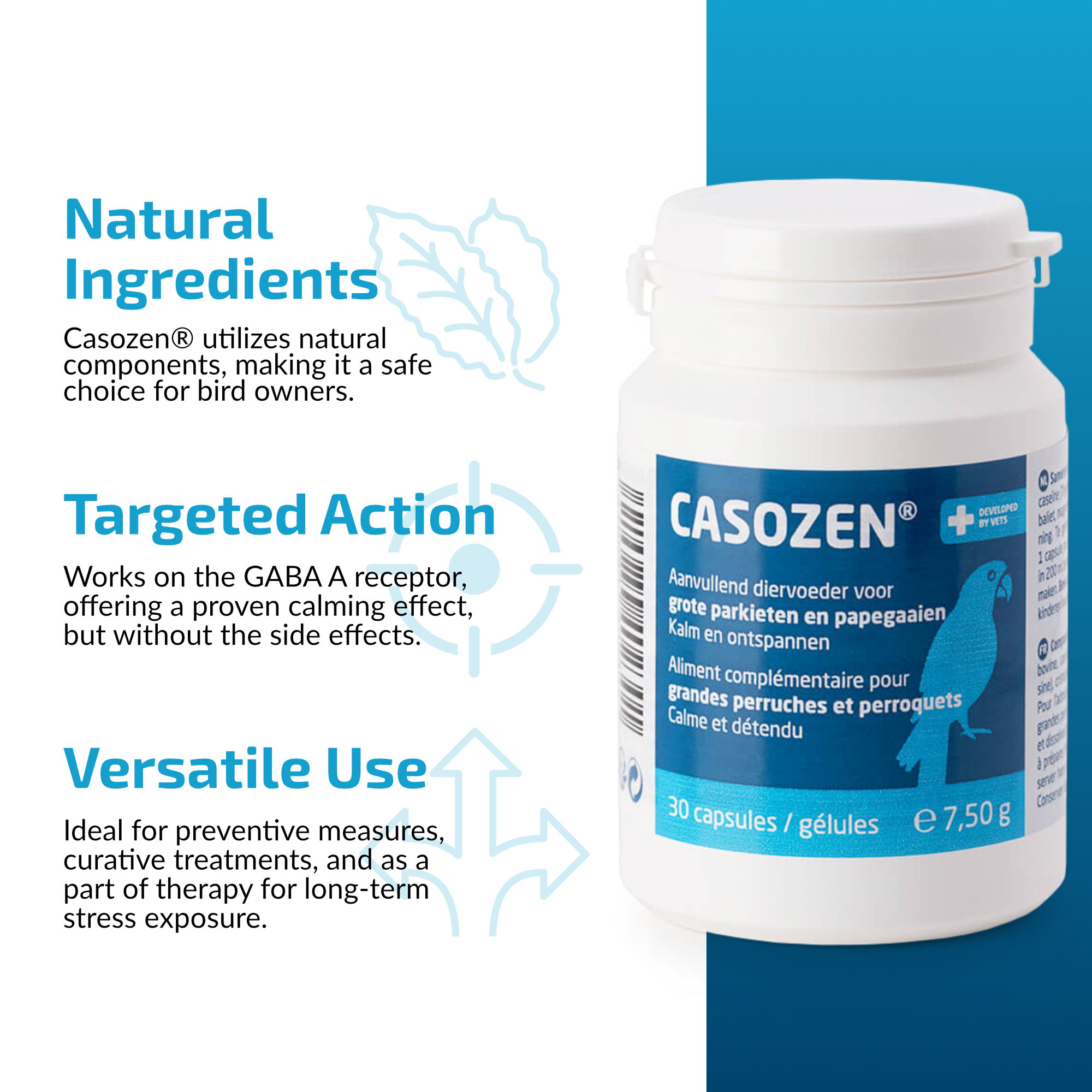 Casozen - Anti-stress and Feather Plucking Remedy for Parrots 12.5oz or more