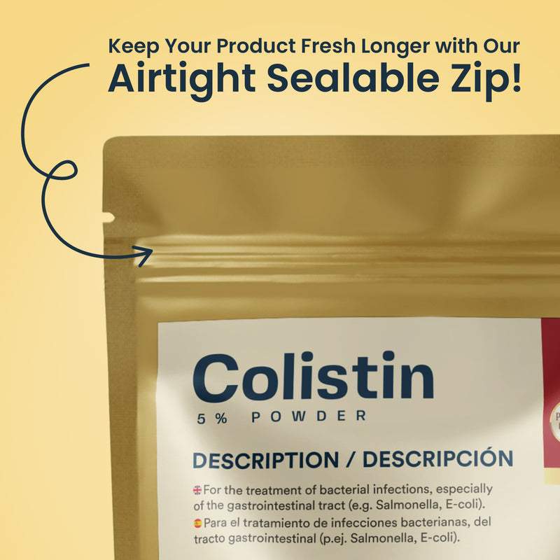 Colistin 5% Powder for Birds - 100g. Treats/Prevents a Variety of Infections