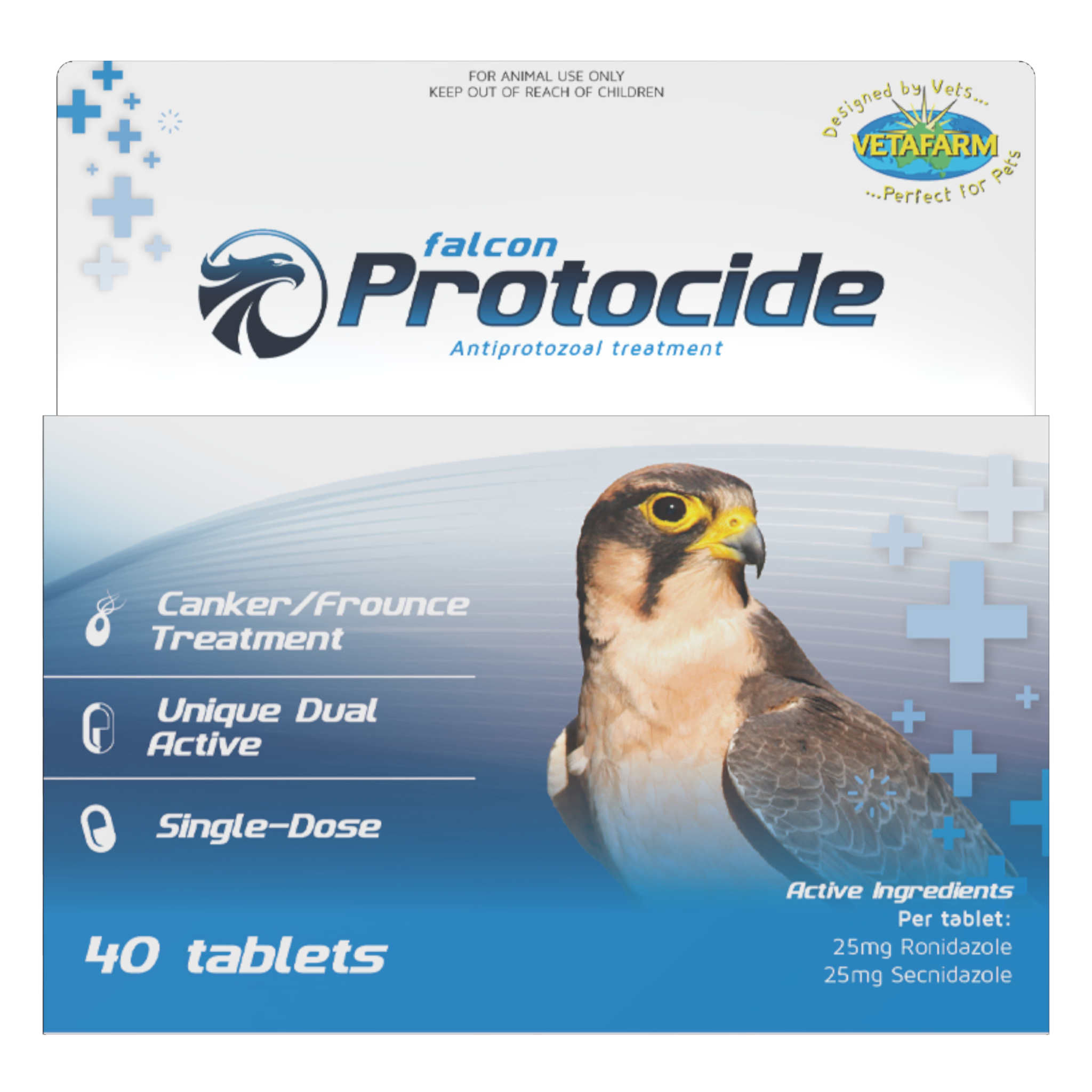 Falcon Protocide Tablets (Vetafarm) - Single Dose Treatment Effectively Treats Frounce in Falcons