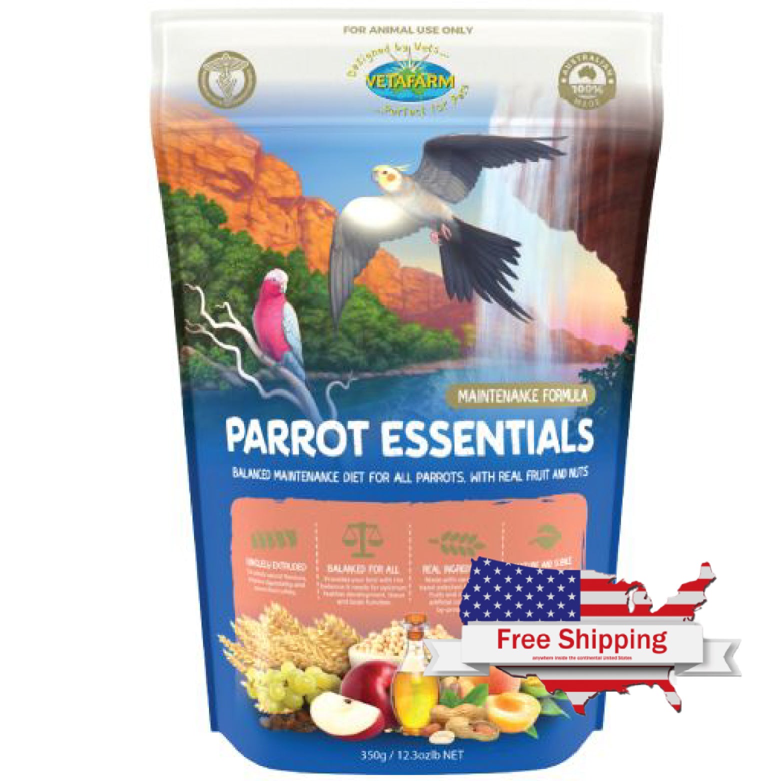 Parrot Essentials Pellets (Vetafarm) - Essential Parrot Food/Parrot Diet