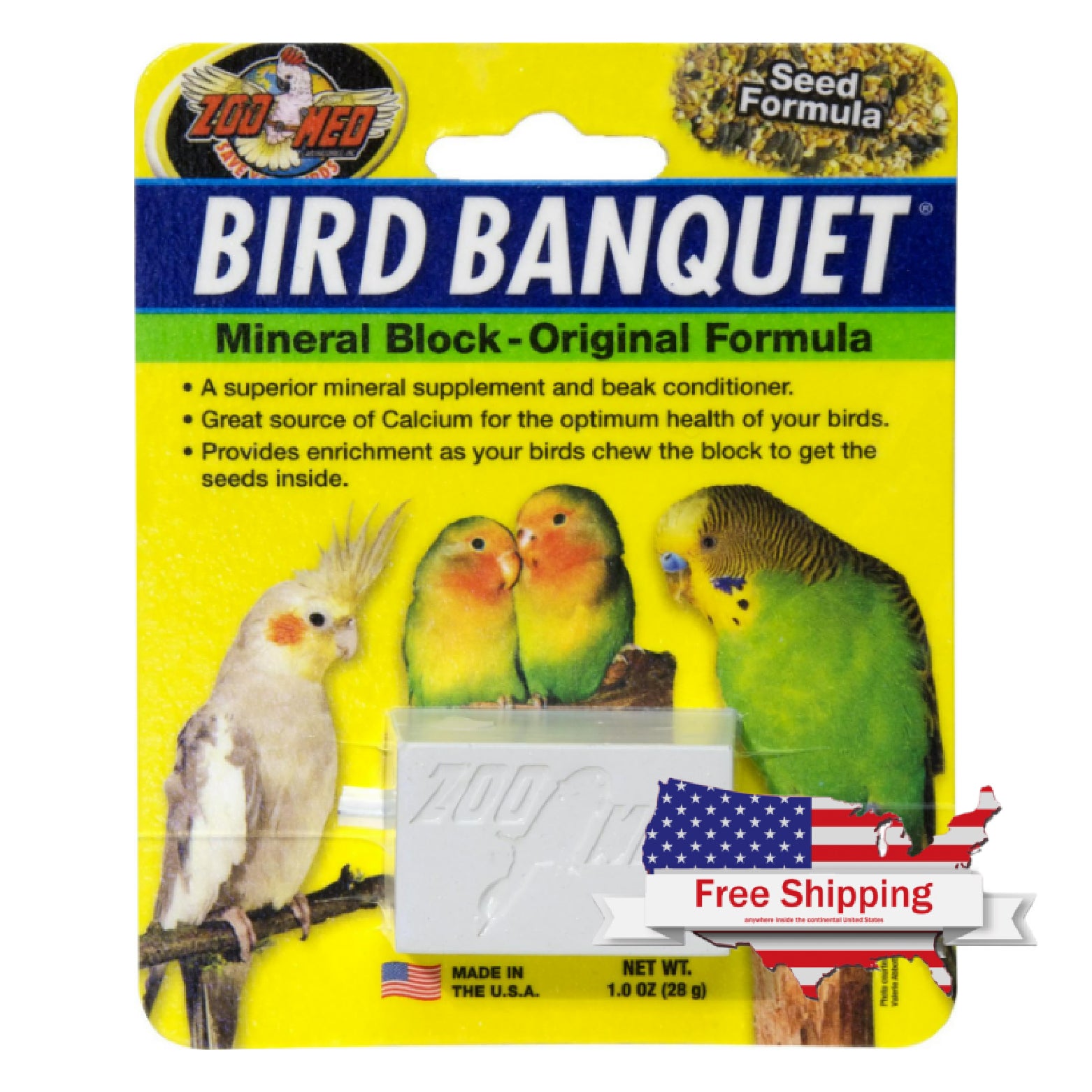 Zoo Med Bird Banquet Original Formula Mineral Block Beak Conditioner