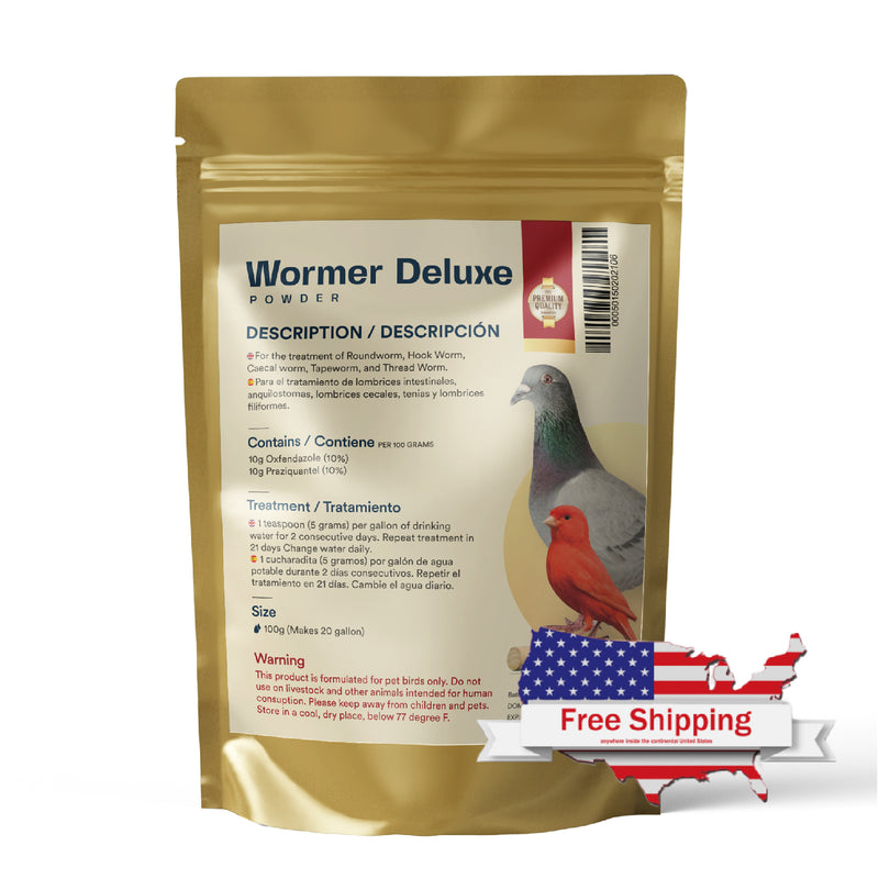 Wormer Deluxe Powder - Exclusively for Pigeons and Pet Birds