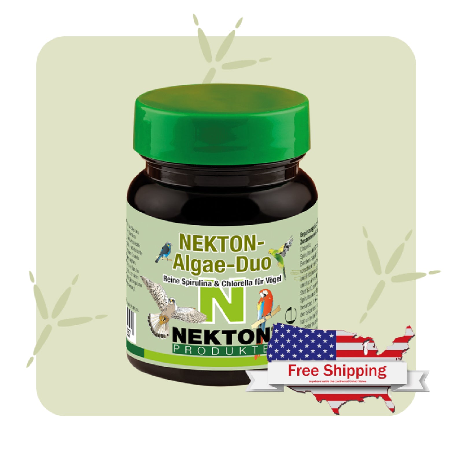 NEKTON-Algae-Duo Spirulina & Chlorella Supplement for Birds – Natural Immune & Detox Support