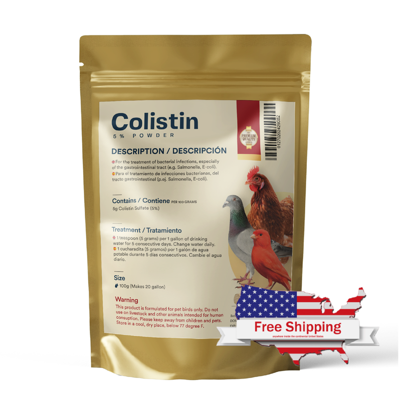 Colistin 5% Powder for Birds - 100g. Treats/Prevents a Variety of Infections