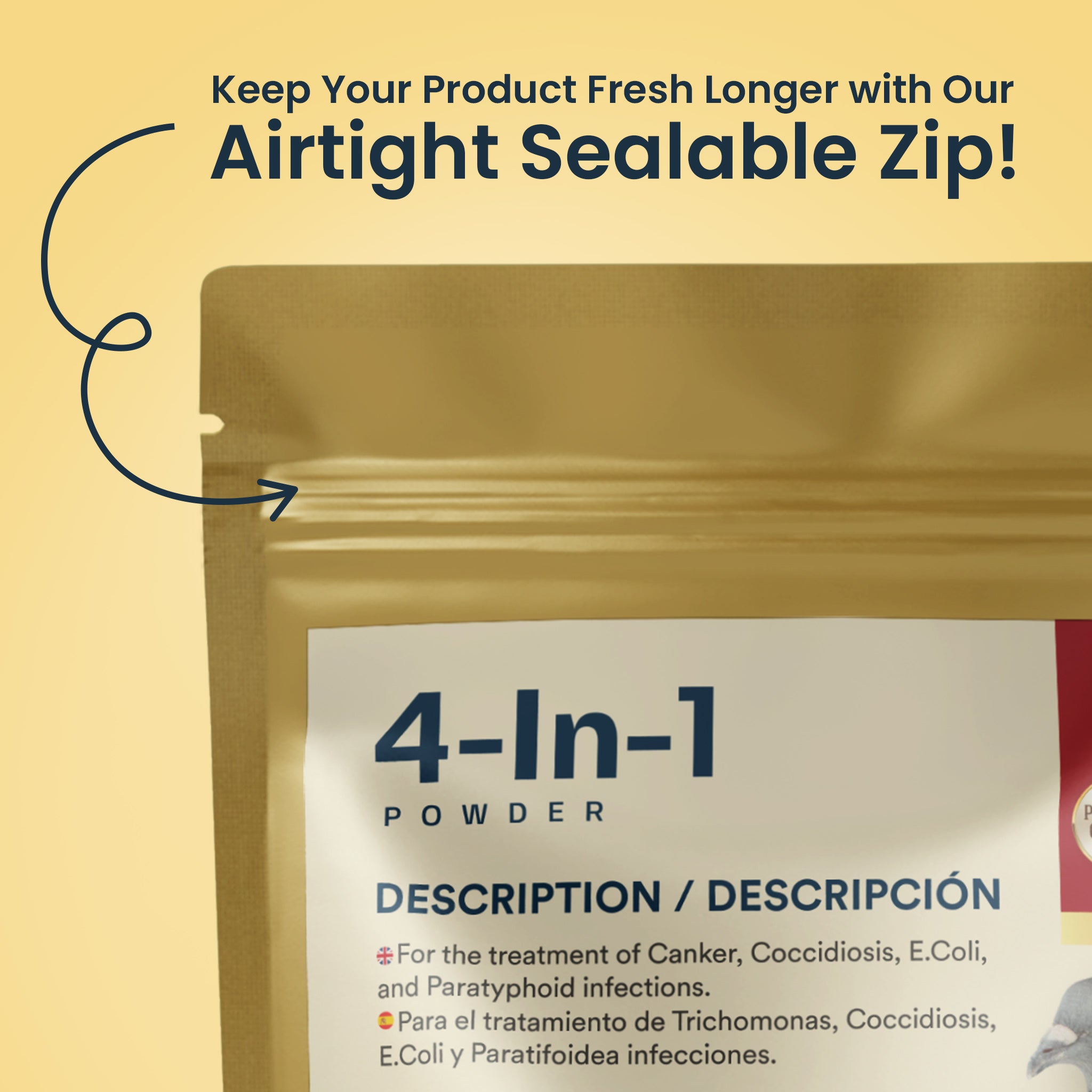 4 in 1 Powder (Generex): Effective Canker, Salmonella (E.coli), Coccidiosis, and Paratyphoid Treatment for Pet Birds & Pigeons