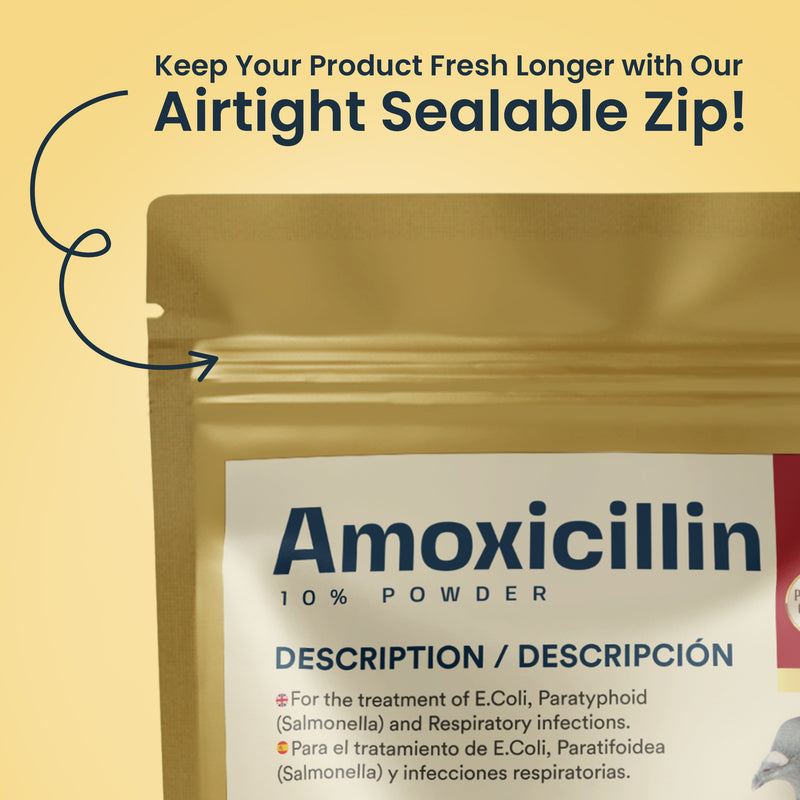 Amoxicillin 10% Powder for Broad-Spectrum Treatment for Pigeons and Pet Birds