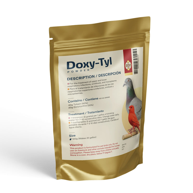 Doxy-Tyl Powder for upper and lower respiratory infections, Mycoplasma, and Ornithosis/Psittacosis in Birds