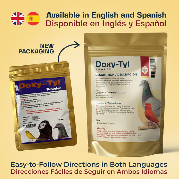 Doxy-Tyl Powder for upper and lower respiratory infections, Mycoplasma, and Ornithosis/Psittacosis in Birds