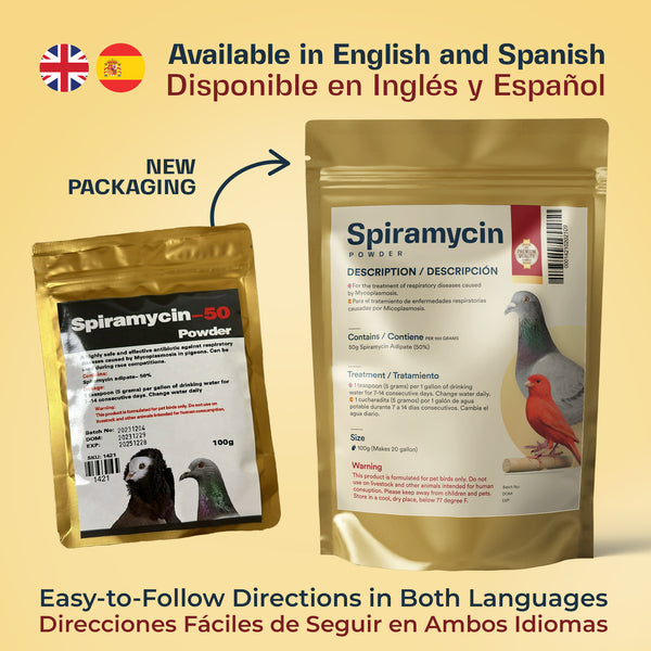 Spiramycin 50: Treats Respiratory & Mycoplasma Infections in Pigeons