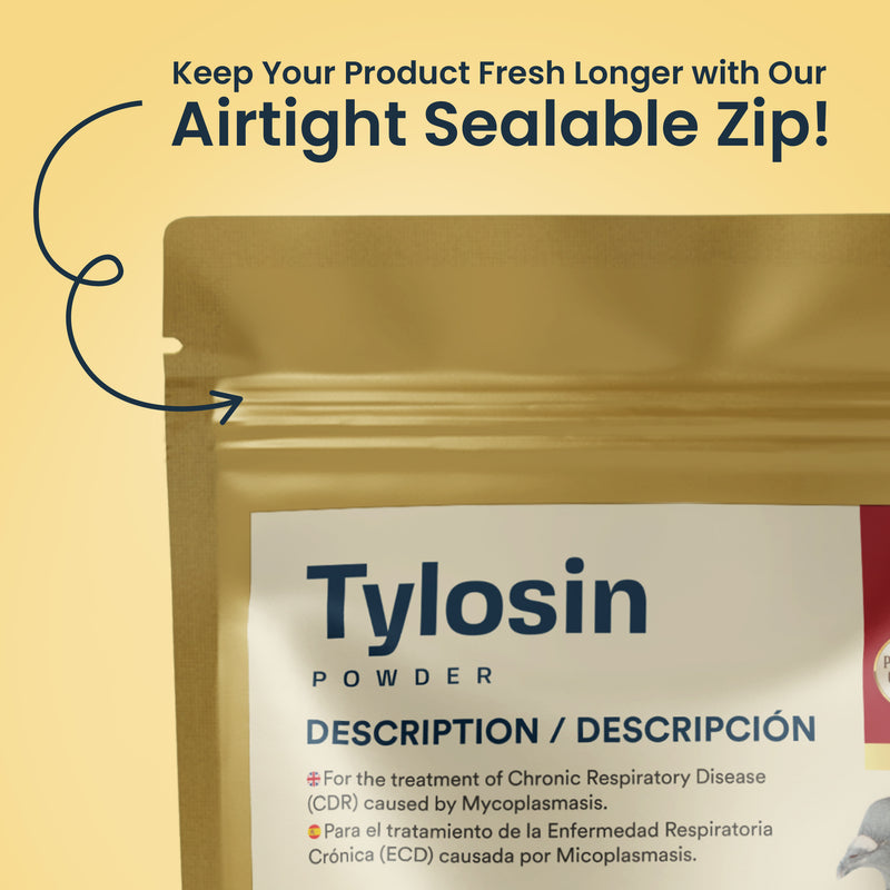 Tylosin Powder for CRD Treatment in Pigeons, Cage Birds & Pet Chickens