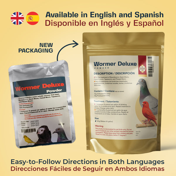 Wormer Deluxe Powder - Exclusively for Pigeons and Pet Birds